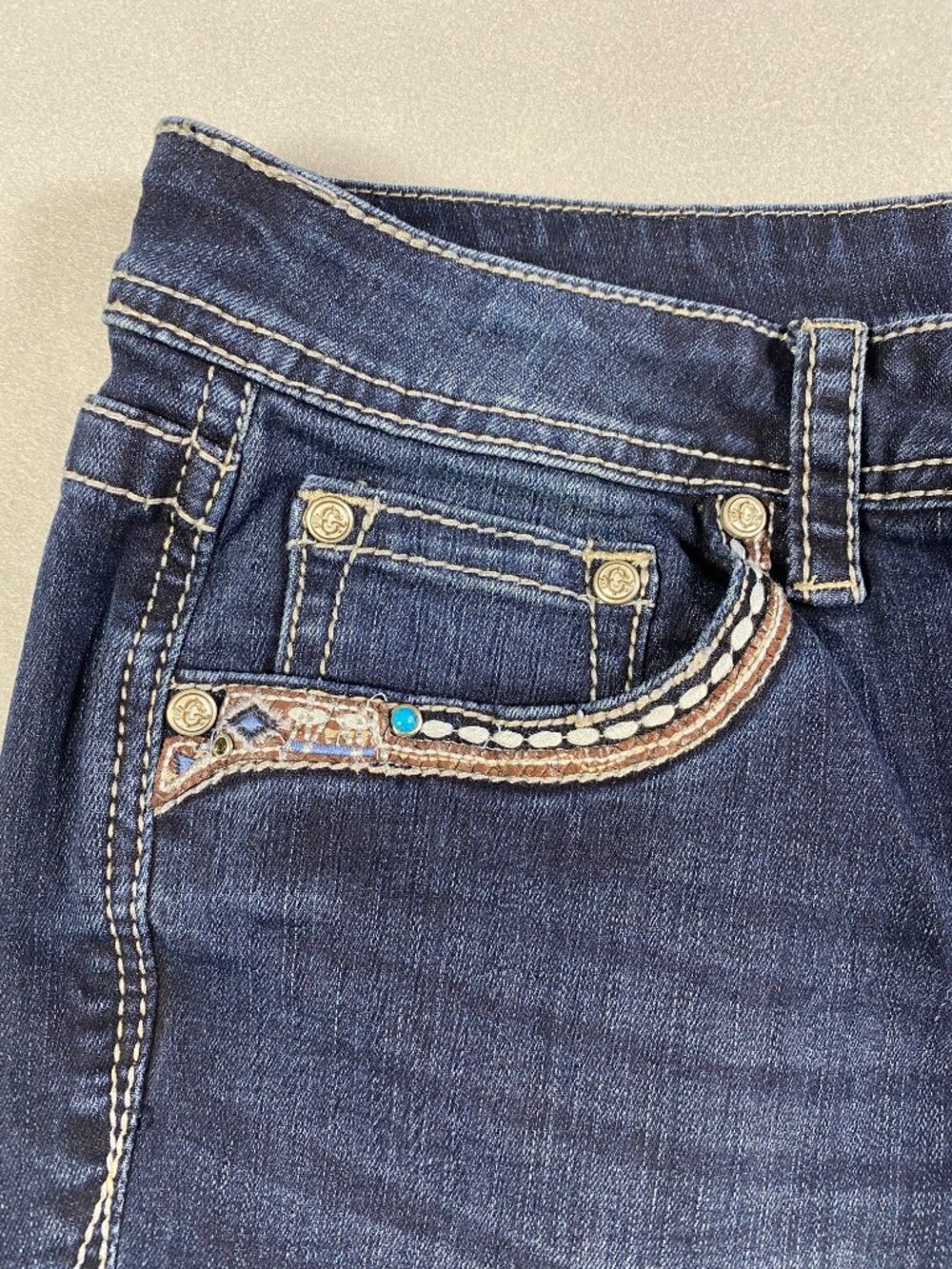 Grace in LA Easy Fit Bootcut Jeans Embroidered Horseshoe Womens Size 33 - Picture 4 of 16